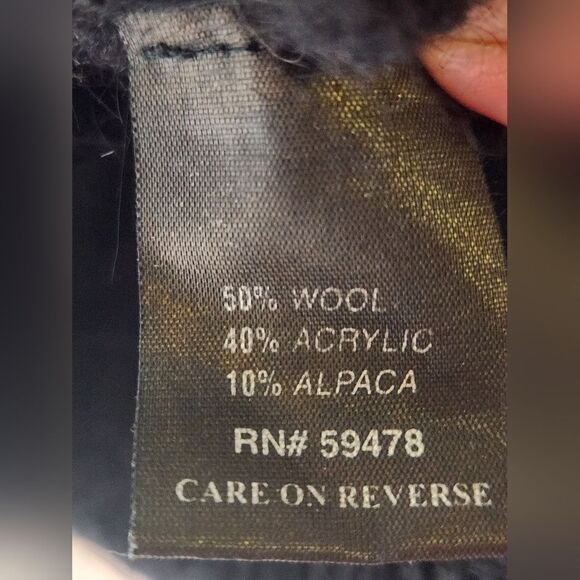 Silvia Novelli L Black WOOLALPACABlend 3/4SlvKnit Pockets Buttons WomenCardigan - Picture 6 of 10